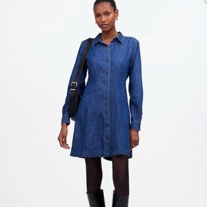 Madewell Blue Long Sleeve Denim Dress